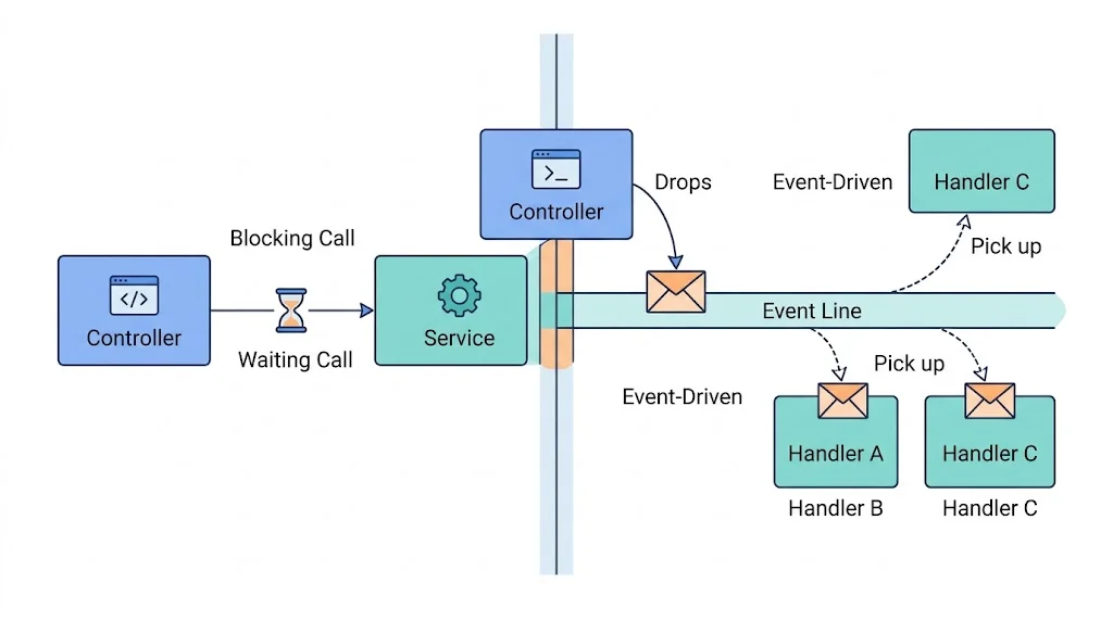 MVC vs Event-driven 應用架構：同步呼叫跟非同步事件的根本差異