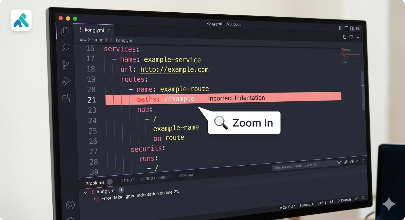 Kong ConfigMap YAML 縮進錯誤：kustomize build 失敗
