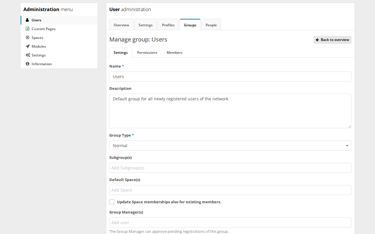 群組設定:Group Manager 的用途是核准註冊